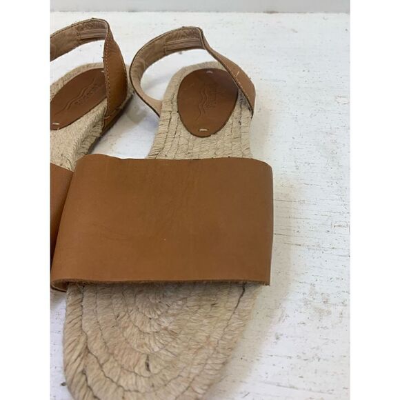 Soludos Brown Leather Slingback Espadrilles Size 7 - Picture 6 of 9
